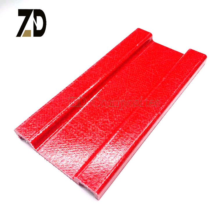 Red Pultruded FRP Grooved Profile for Corrosion-resistant Industrial Applications