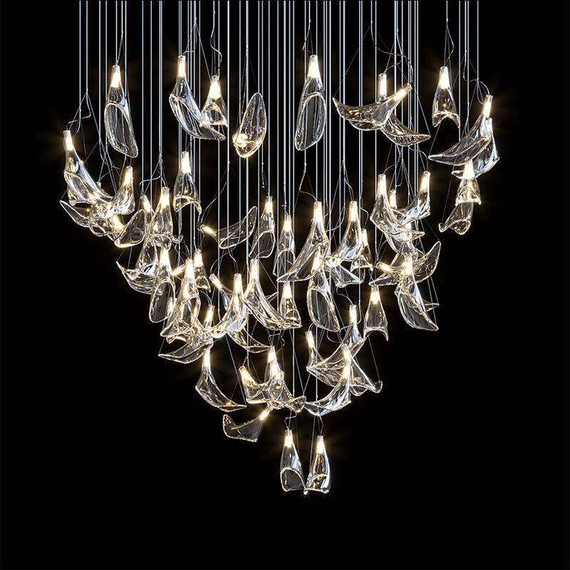 Handmade Glass Chandelier Lighting Custom Made Art Design Hanging Long Pendant Light BYP-1076