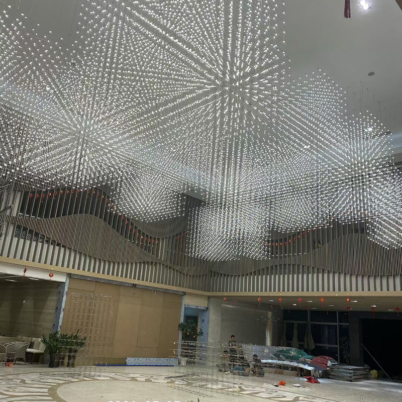 Modern Cubic Steel Chandelier Handmade Hanging Pendant Light For Hallway BYP-1072