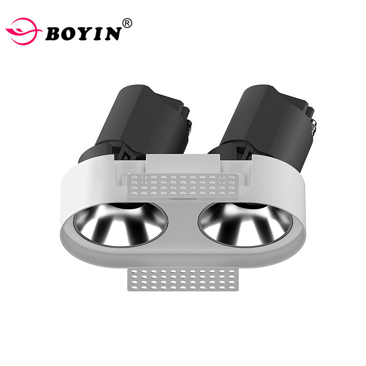 LED wall washer downlight trimless spotlight 2-heads  round rotatable downlight