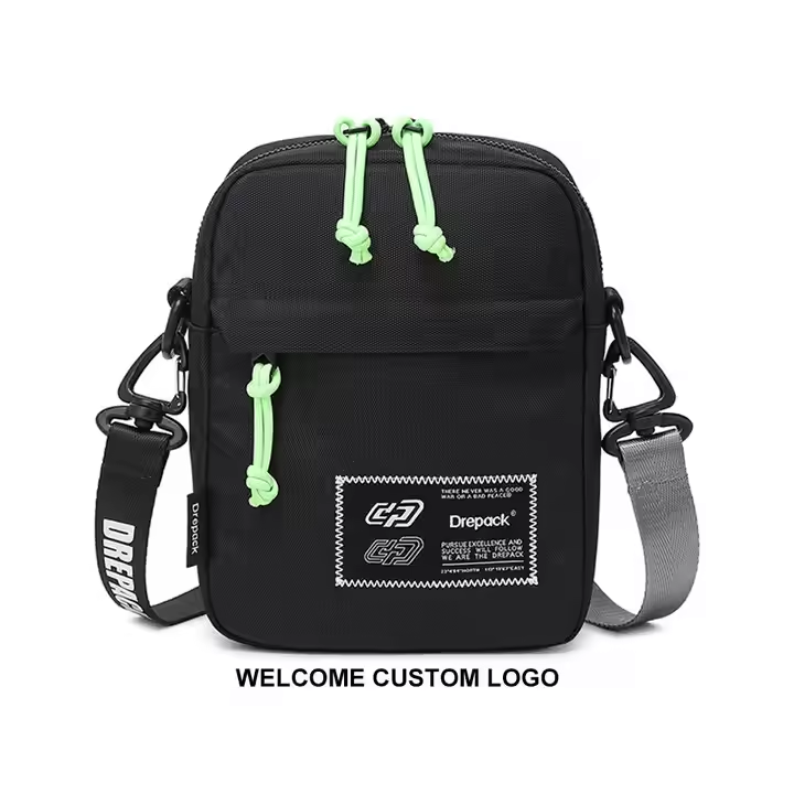Aangepast logo polyester stof 1.5L inhoud dagelijkse gebruikers hete ontwerpen streetwear unisex schouder tas