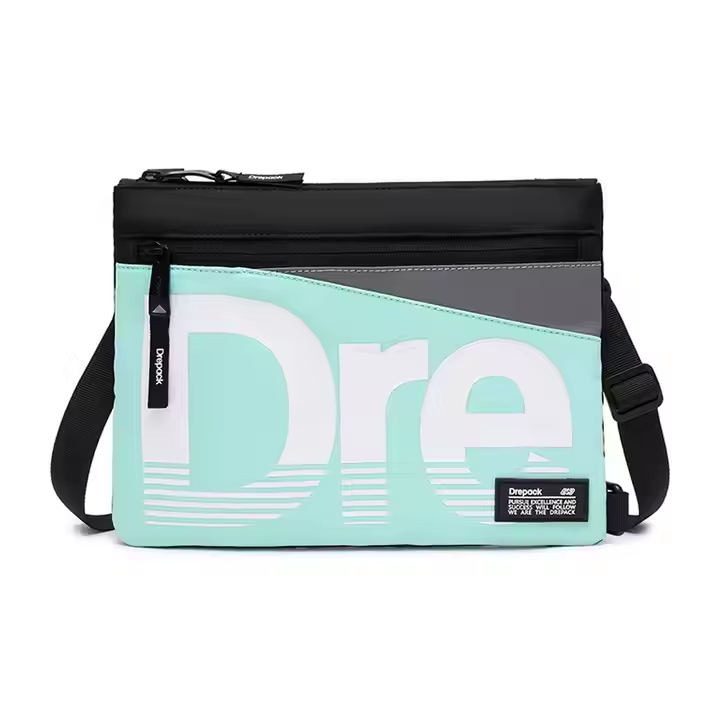 Polyester tas met logo, trendy platte design strakke straatmode unisex crossbody tas