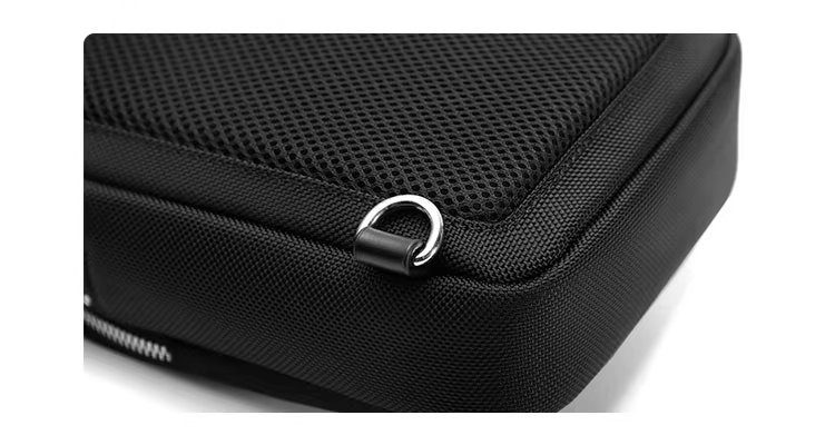 Custom logo Waterproof Ballistic Nylon Genuine Leather 2 Liter Volume Luxury Men Shoulder Sling Bag manufacture