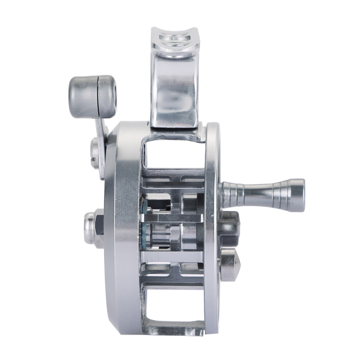 Why do ice fishing reels with fewer ball bearings actually perform better in extreme cold weather?
