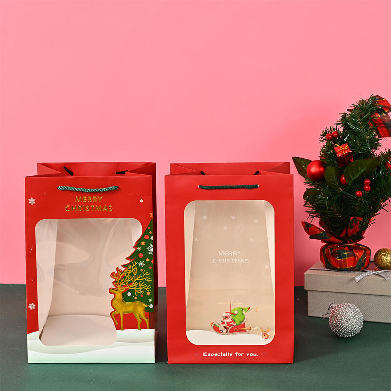 New Christmas Window Opening Gift Bag Christmas Eve Window Display Handbag Creative Doll Gift Bag
