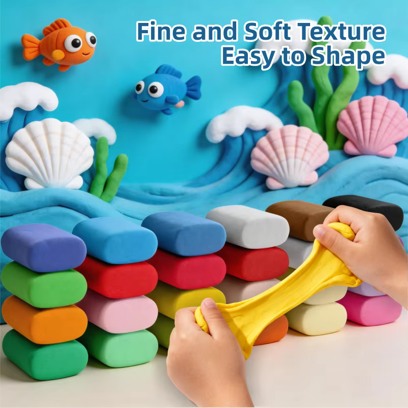 100g 45 colors air dry clay non toxic ultra light kids diy craft kit with mini bag oem odm logo  packaging custom support-7