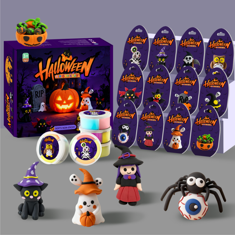 Halloween Crafts for Kids,Air Dry Clay Crafts Kit,12 Boxes Modeling Magic Soft Clay Art Sculpting Supplies