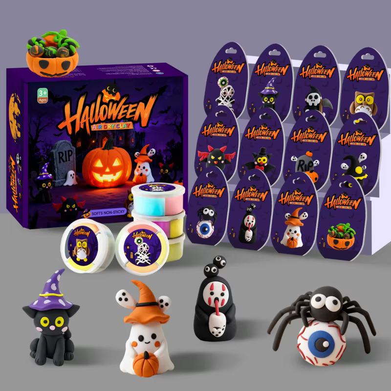halloween crafts for kidsair dry clay crafts kit12 boxes modeling magic soft clay art sculpting supplies-1