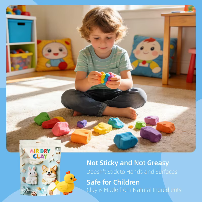 customizable 36 color air dry clay non toxic kids craft kit with sculpting tools logo  packaging custom support-5