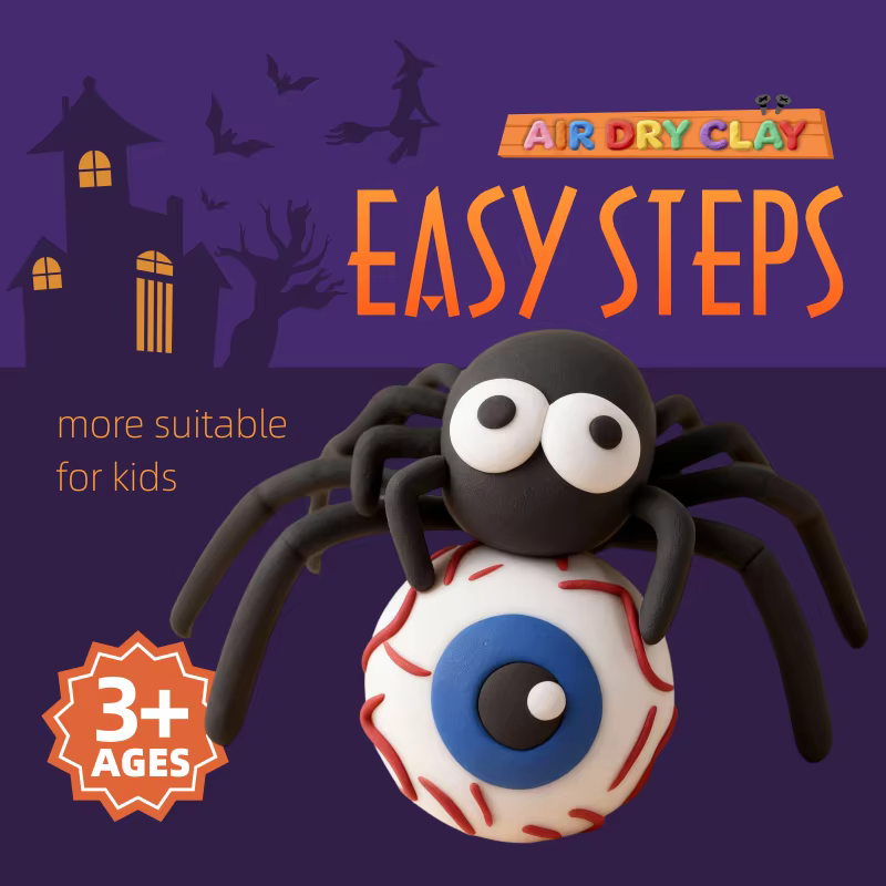 halloween crafts for kidsair dry clay crafts kit12 boxes modeling magic soft clay art sculpting supplies-4