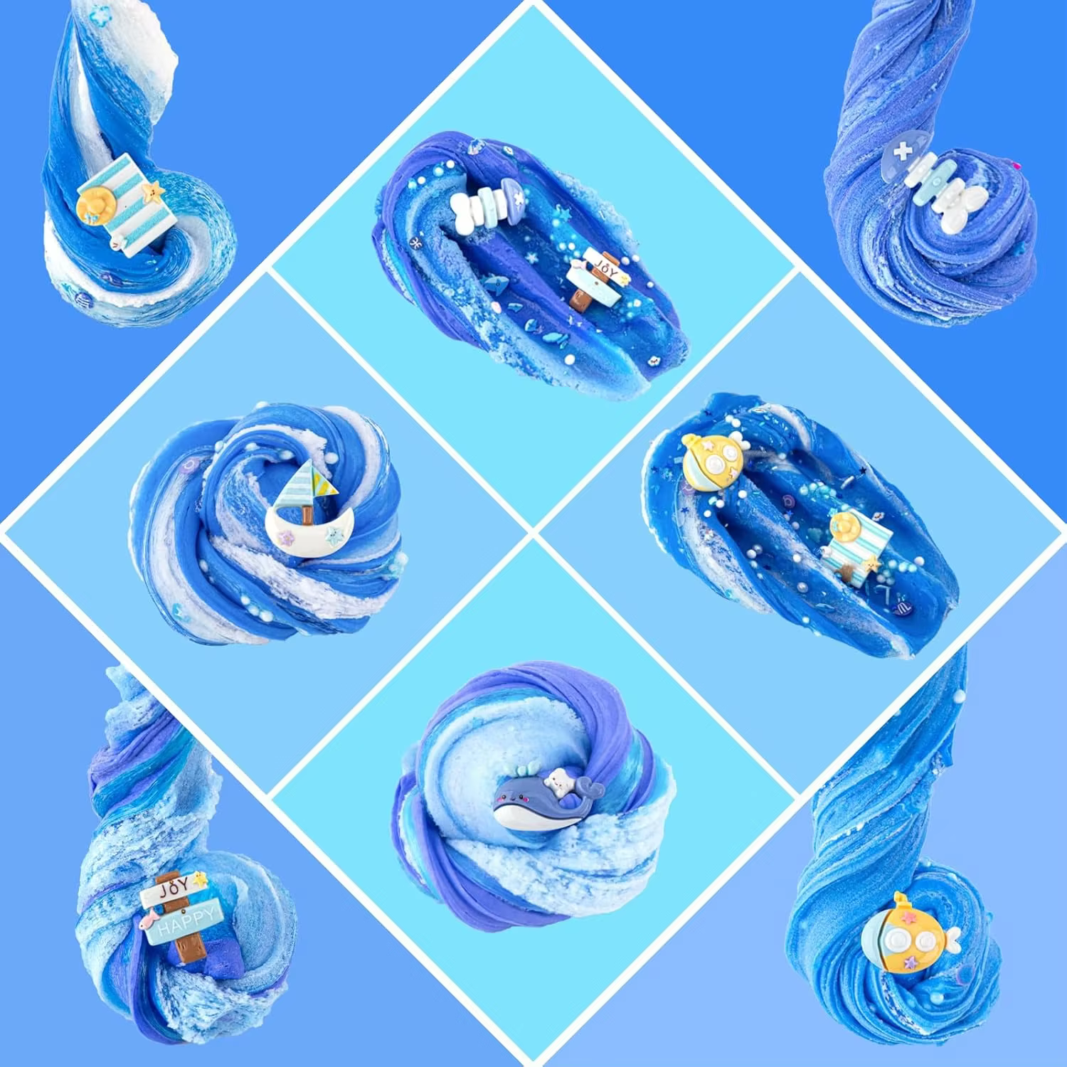 3 texture ocean slime kit butter cloud clear slime custom kids party favors diy stress relief toy wholesale-3