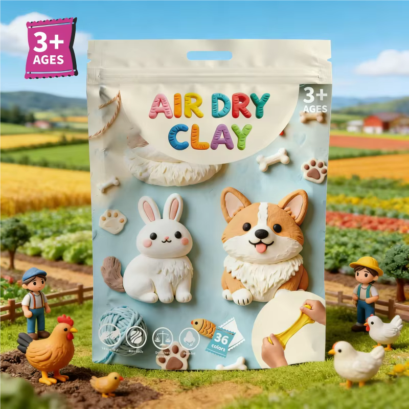 customizable 36 color air dry clay non toxic kids craft kit with sculpting tools logo  packaging custom support-4