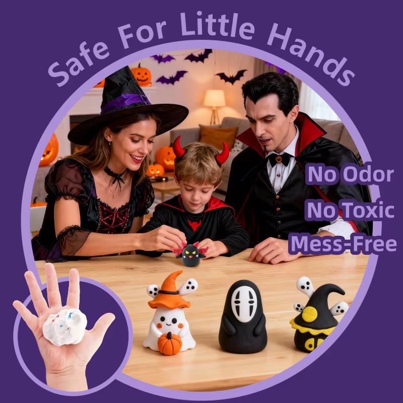 halloween crafts for kidsair dry clay crafts kit12 boxes modeling magic soft clay art sculpting supplies-6