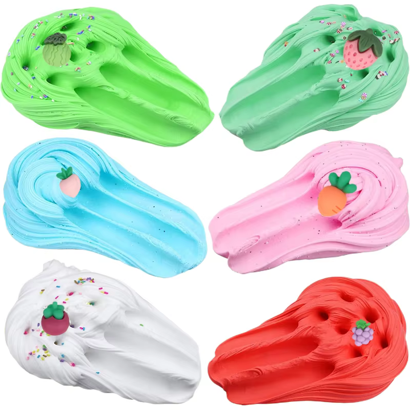 hot selling 12 colors 60ml fruit ice cream non toxic butter slime toys making kit for girls boys kids-4