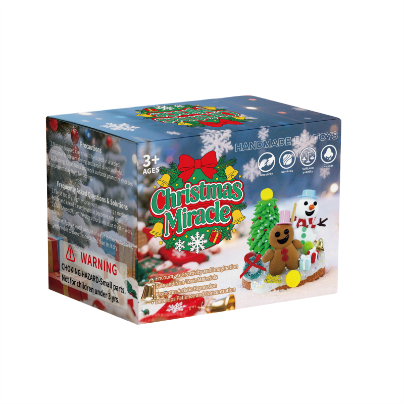 Customizable Christmas DIY Clay Kit for Kids Non-Toxic Air Dry Clay Gingerbread Snowman Crafts Educational Gift with Logo