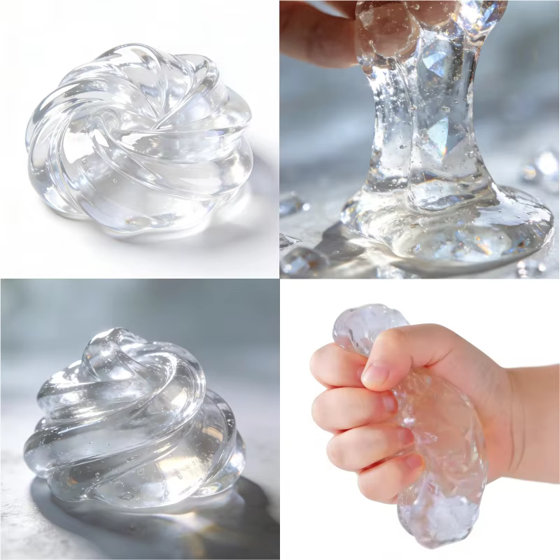 factory direct eco friendly clear slime set non toxic astm ce stretchy sensory toy diy craft kit for children oem odm bulk-5