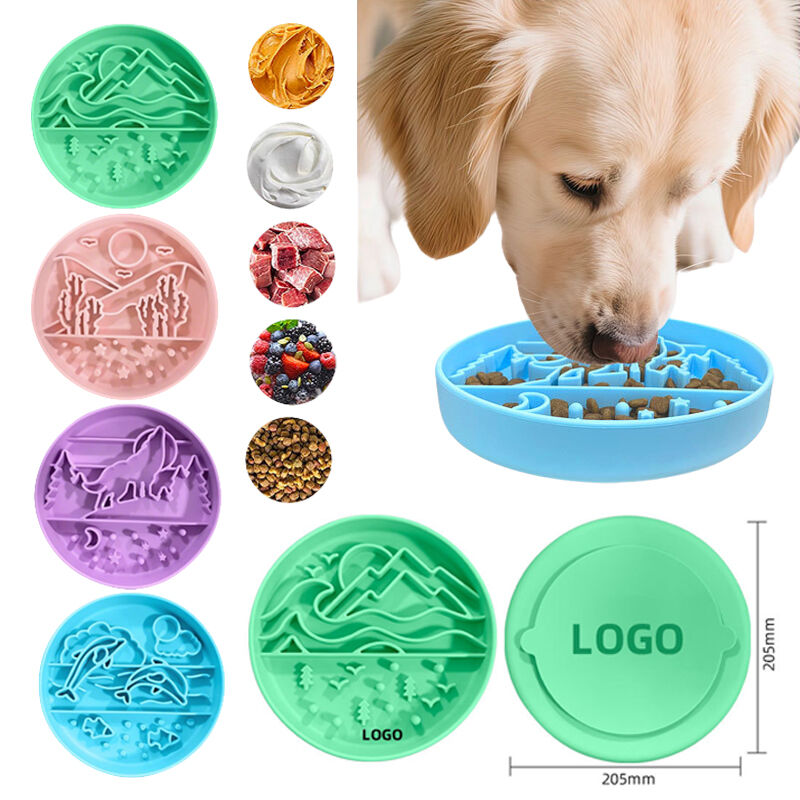 Pet Slow Feeder Bowl, BPA-Free Silicone Dog Cat Food Bowl Anti-Choke, Multiple Patterns for Pet Digestion & Feeding Health