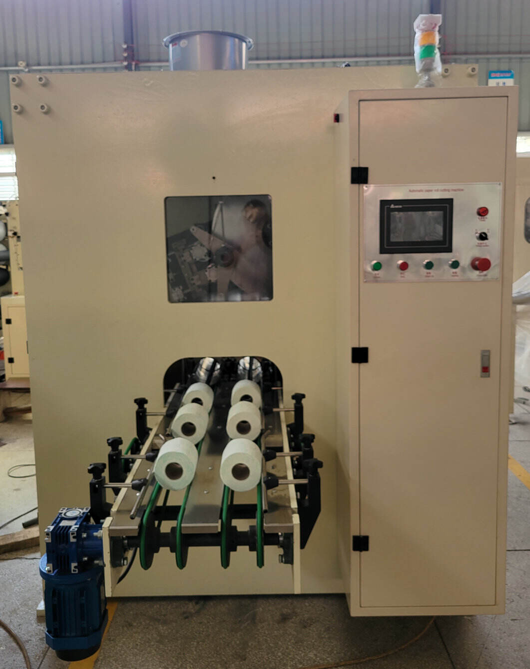 Machine automatique de sciage des rouleaux de papier CIL-SP-280