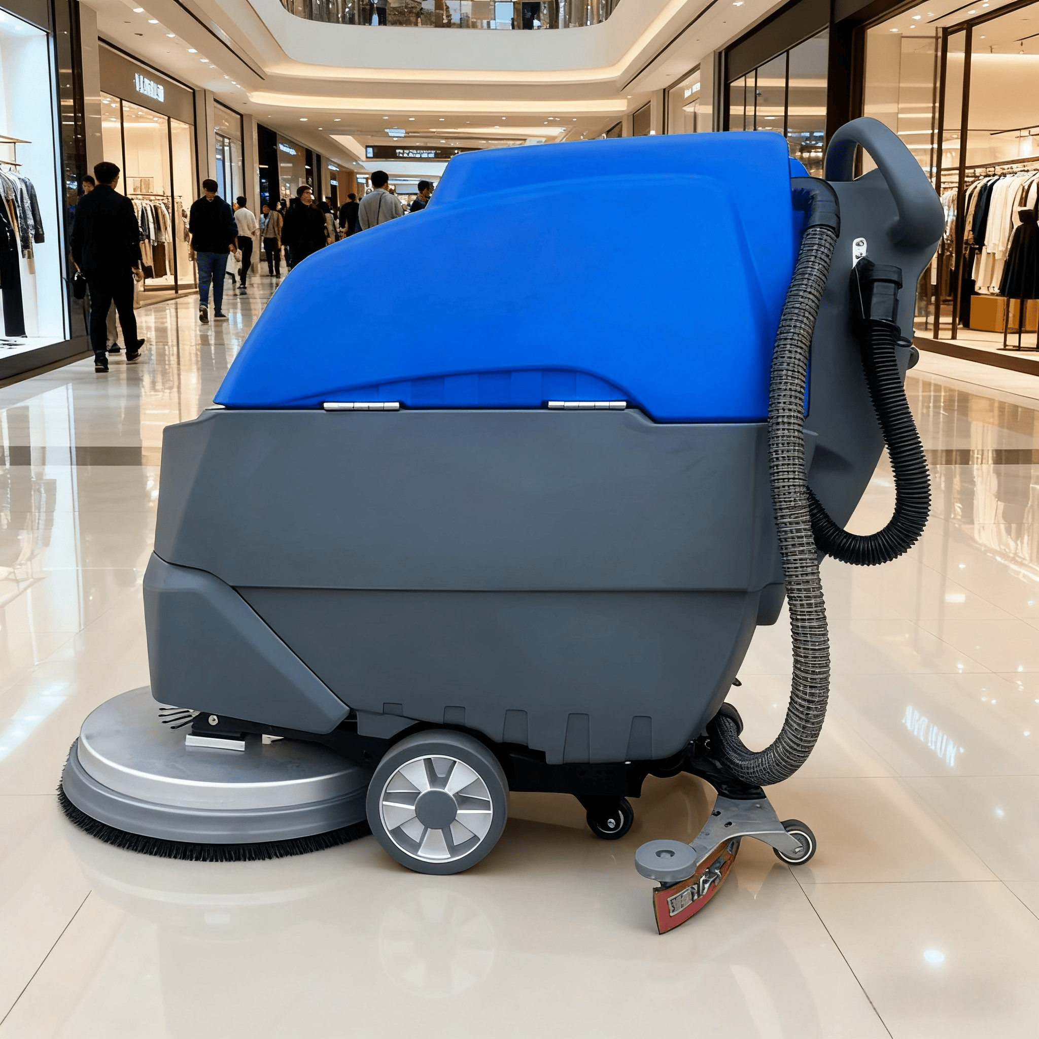 What features make floor scrubber machines suitable for property use?