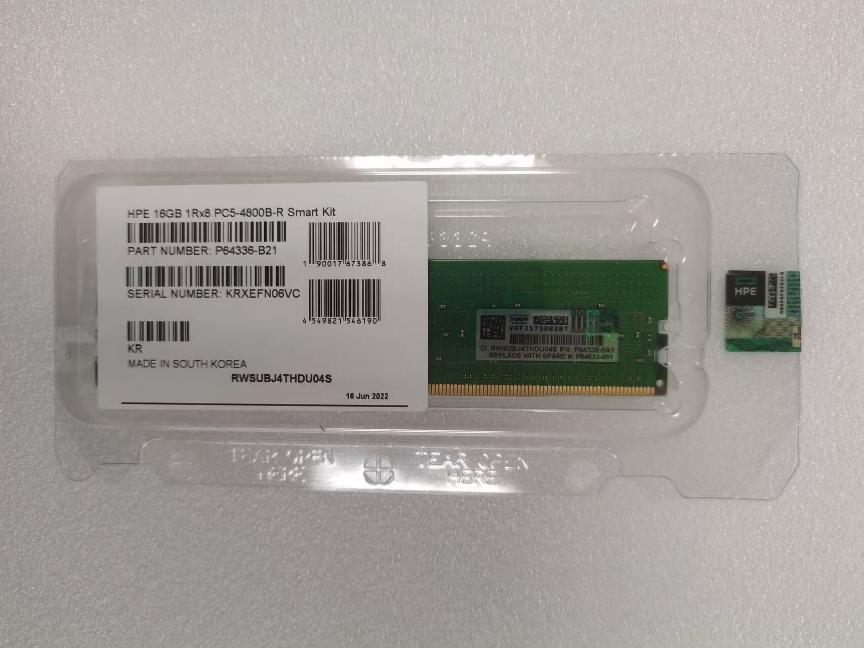 HPE 16GB (1x16GB) Single Rank x8 DDR5-4800 CAS-40-39-39 Tidak Dibuffer Kit Ingatan Piawai