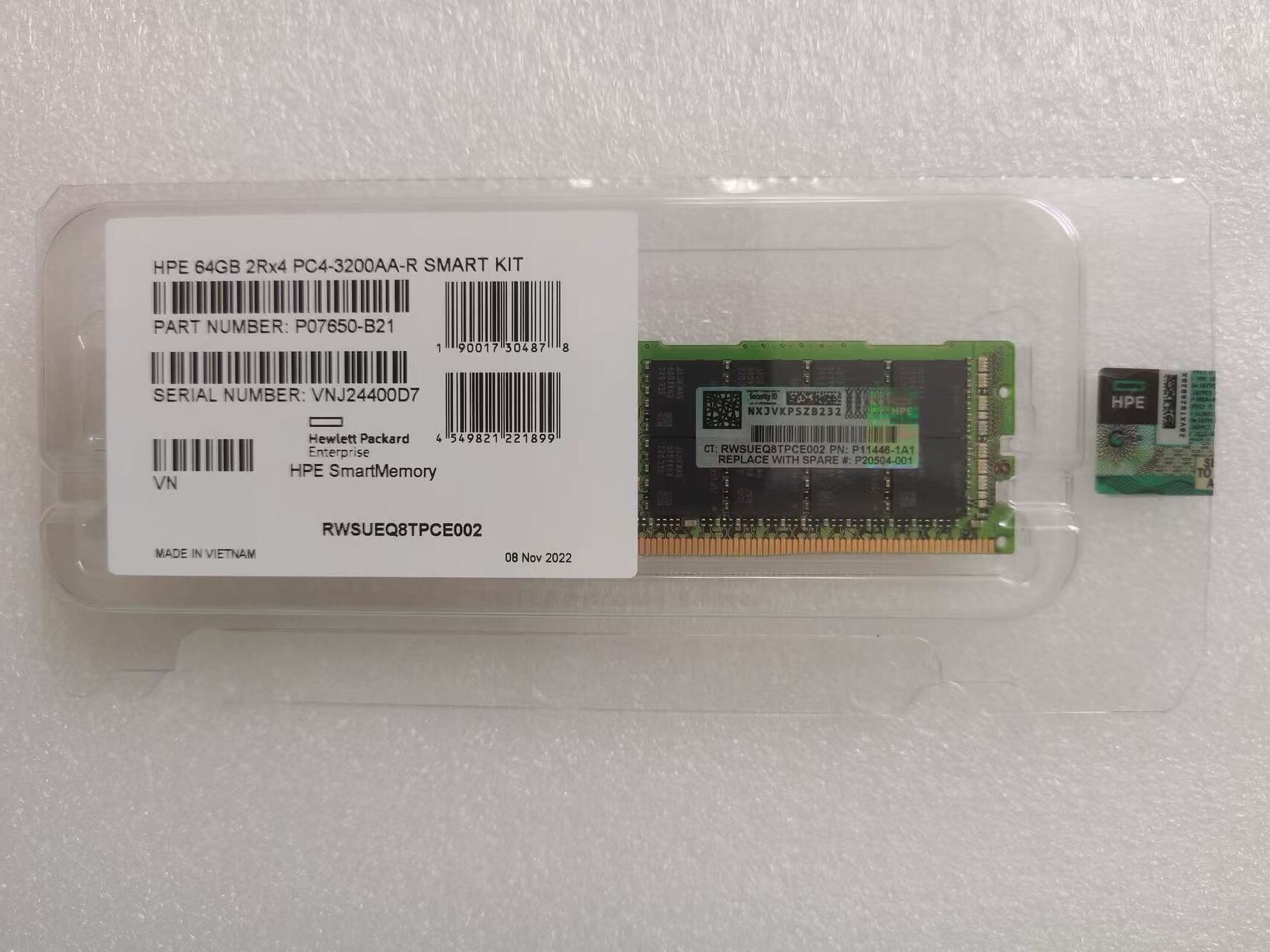 HPE 64GB 2Rx8 PC4-3200Y-R Smart Kit