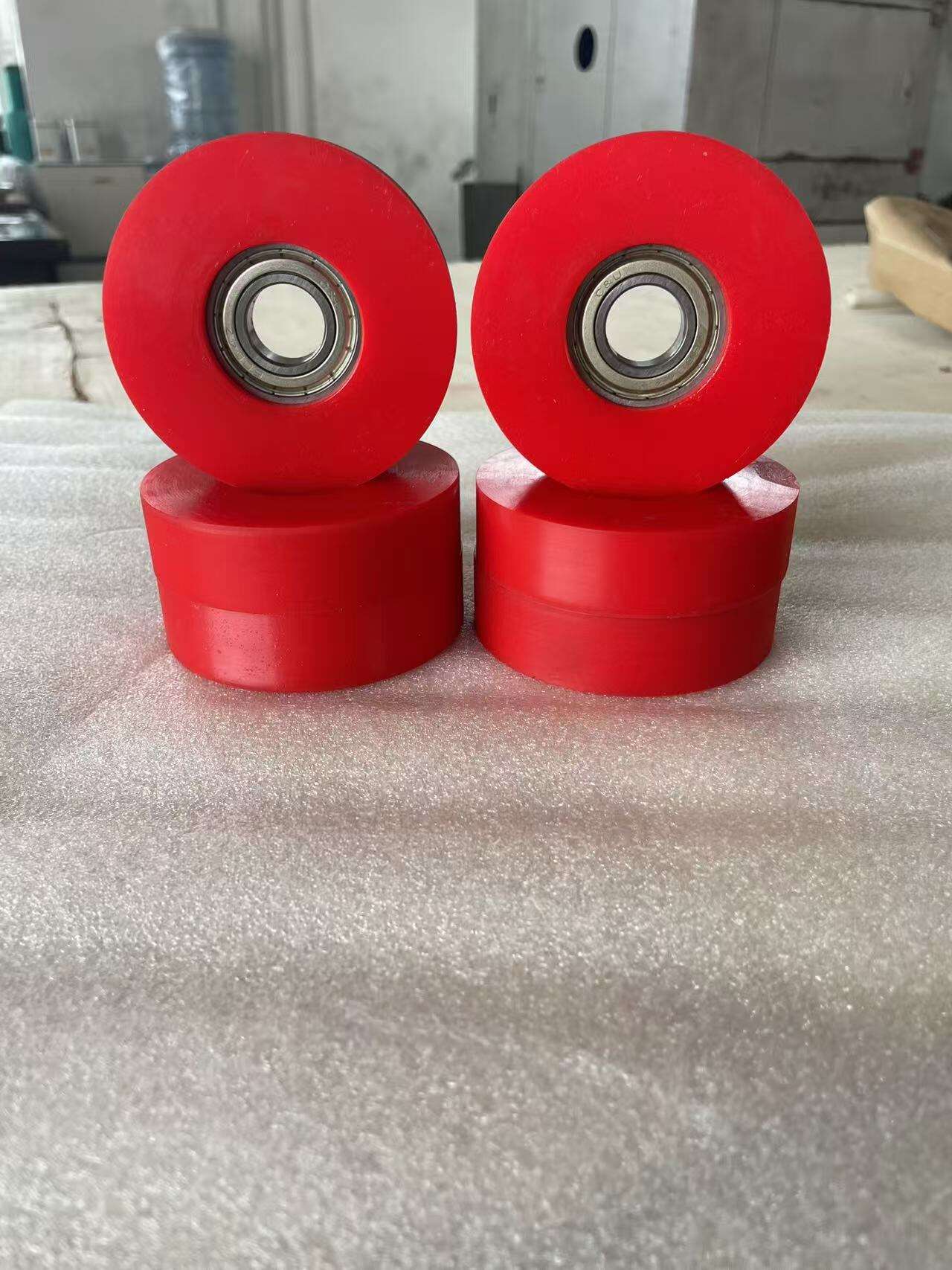 Custom Size Rubber Coated Bearings Noise Reduction Vibration Damping Polyurethane Rubber Coated Rollers Bearing Wheels