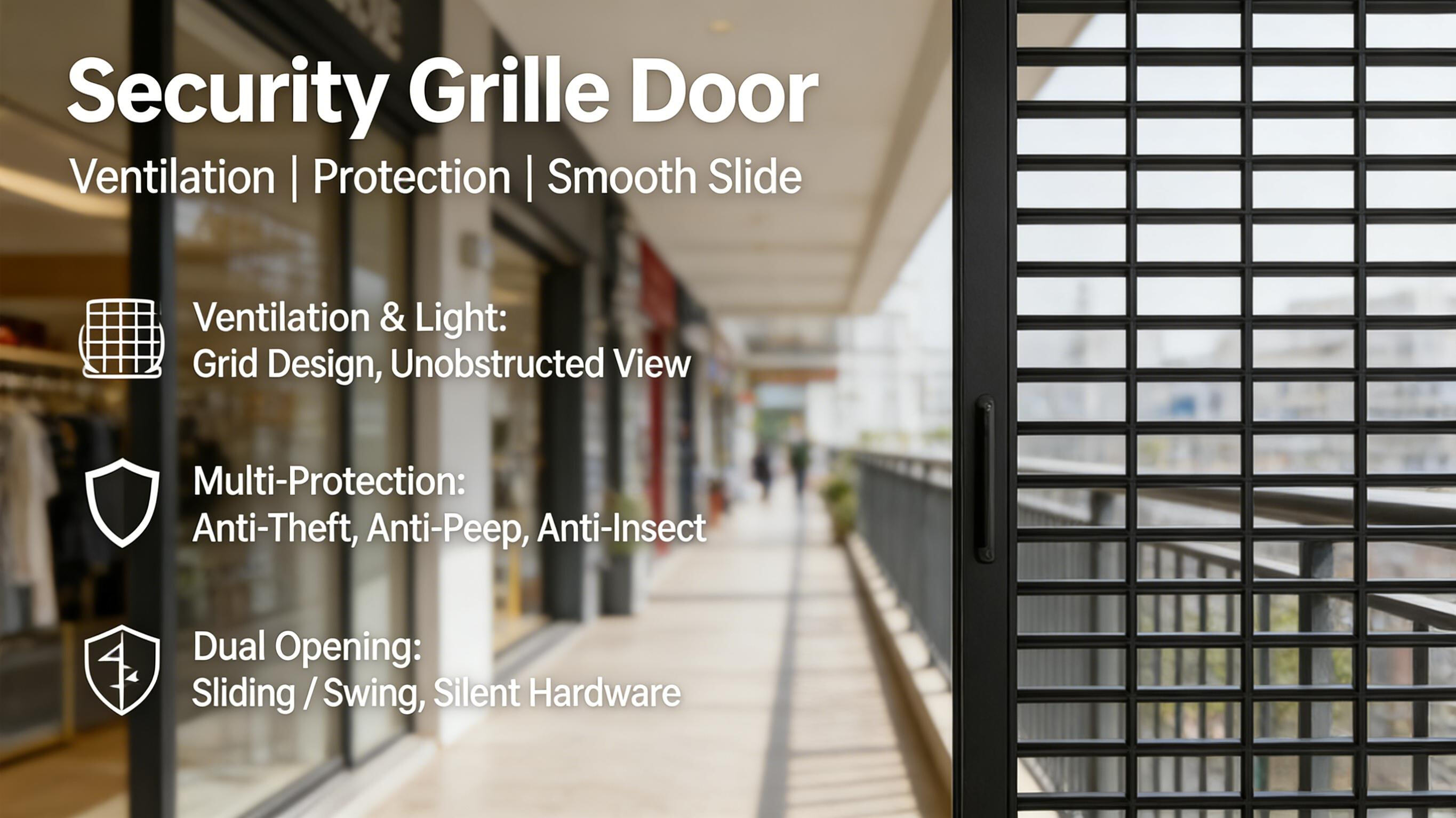 Metal Grille Door Real Shot - Opening Demo, Smooth Sliding No Jitter!