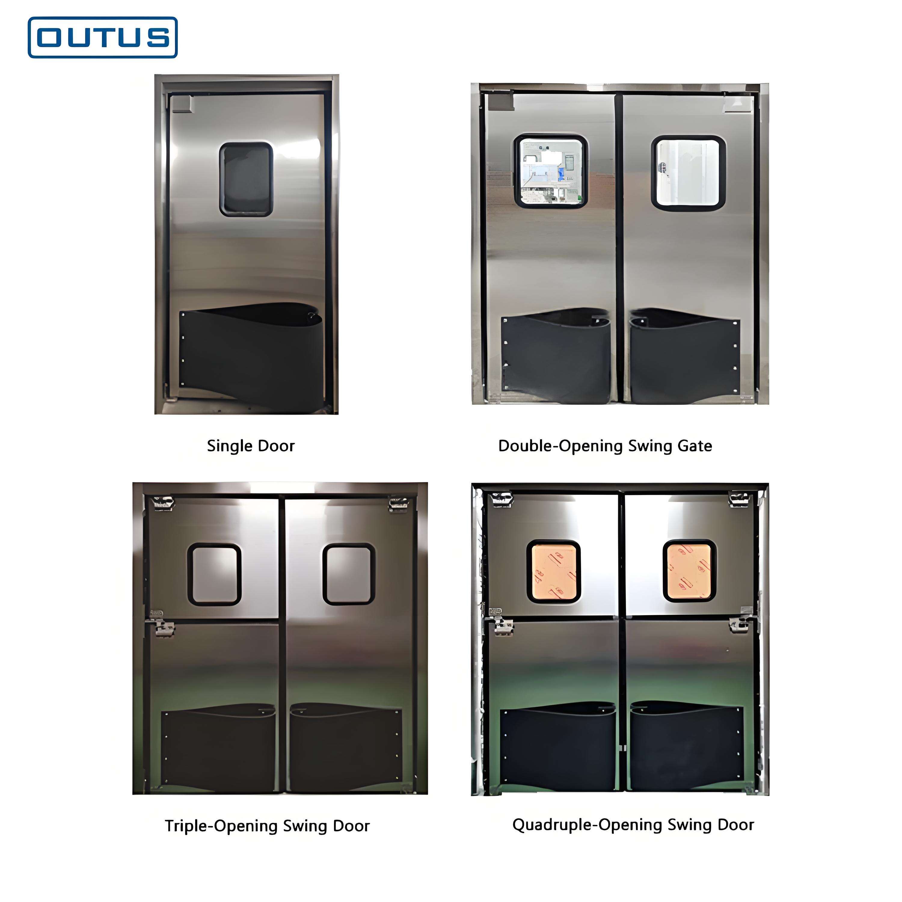 puerta Libre de Colisiones de Acero Inoxidable 304 - Para Zonas Limpias de Fábricas de Alimentos