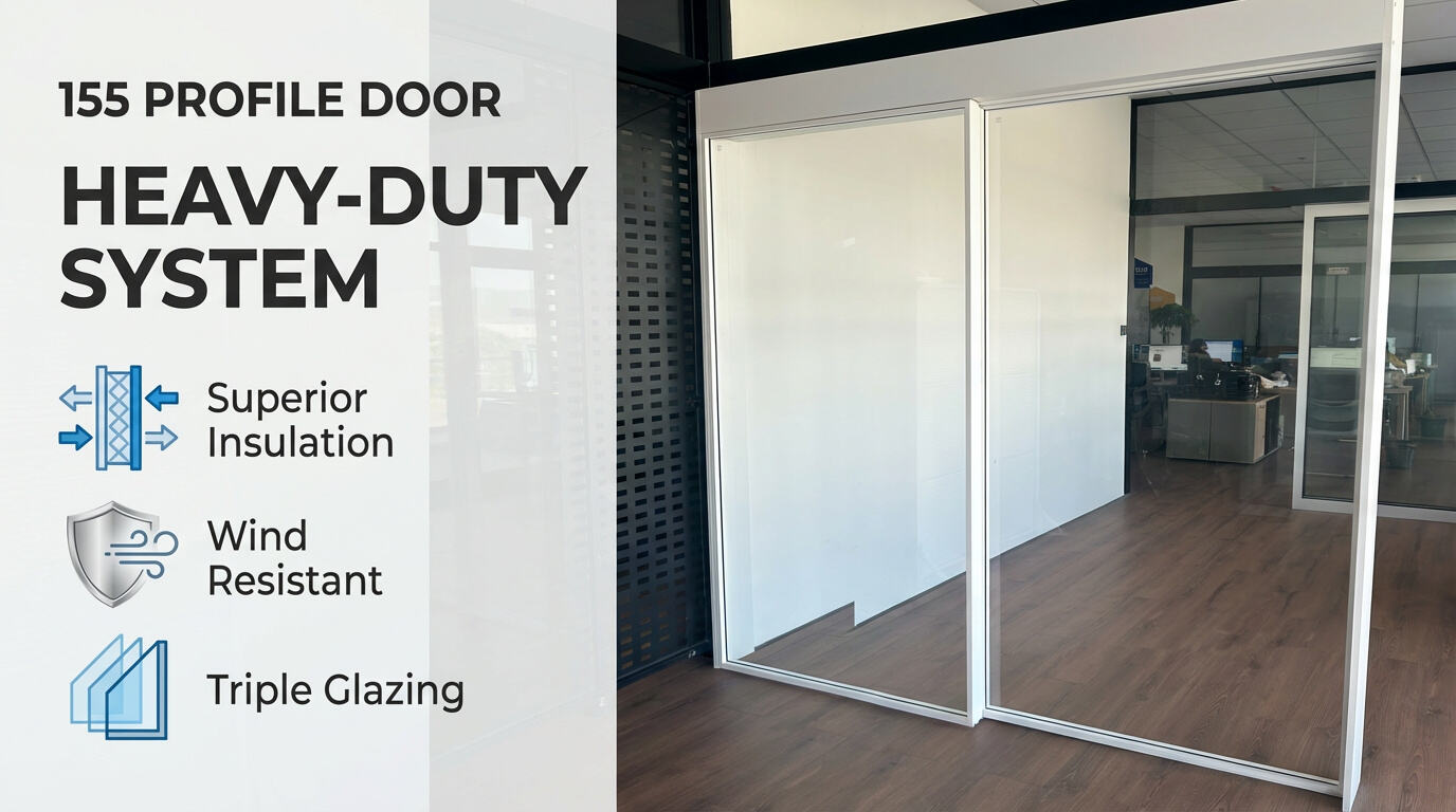 155 Profile Swing Door Full Operation - Triple-Glazed Glass for High-End Residential Entry