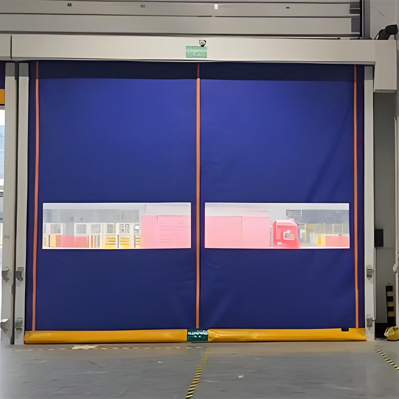 Puerta de alta velocidad de PVC con cremallera – Puerta industrial automática autorreparable y ahorradora de energía