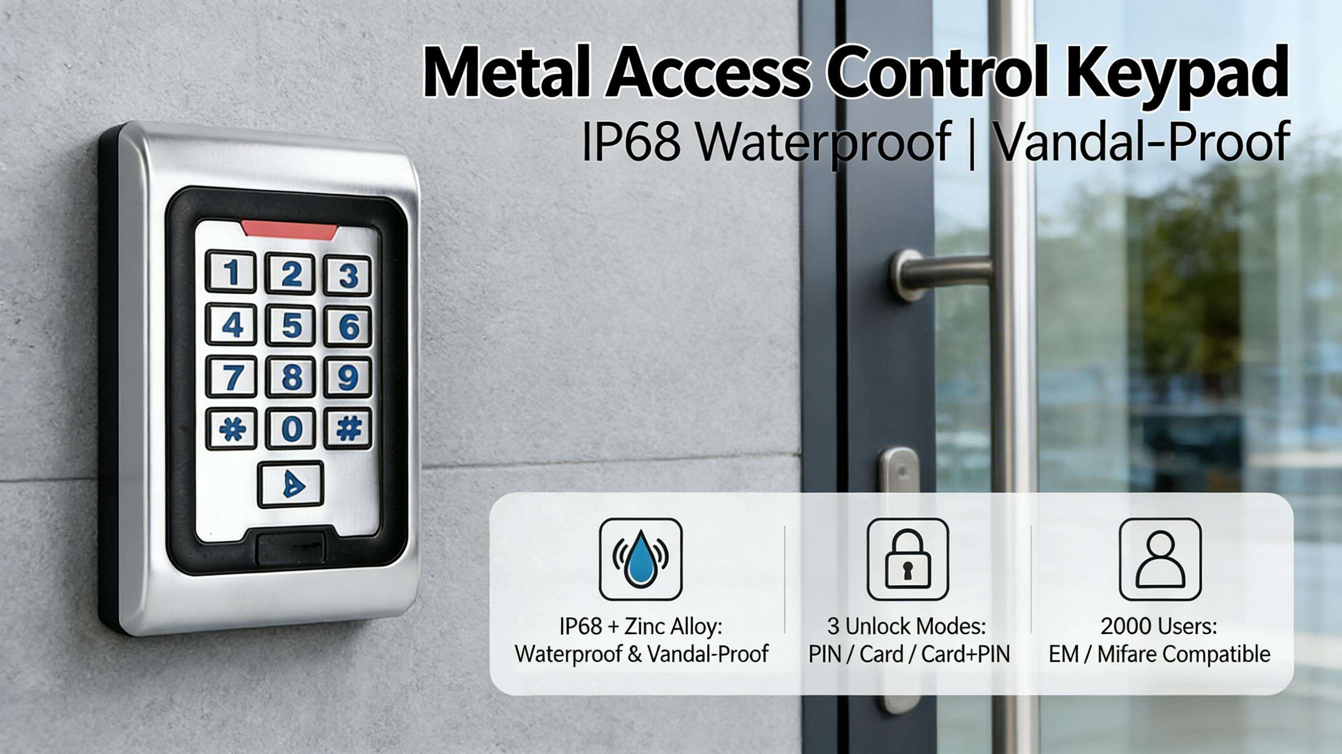 Metal Access Control Keypad Real Shot - Wiring Guide + PIN/Card Unlock Magnetic Lock Full Process