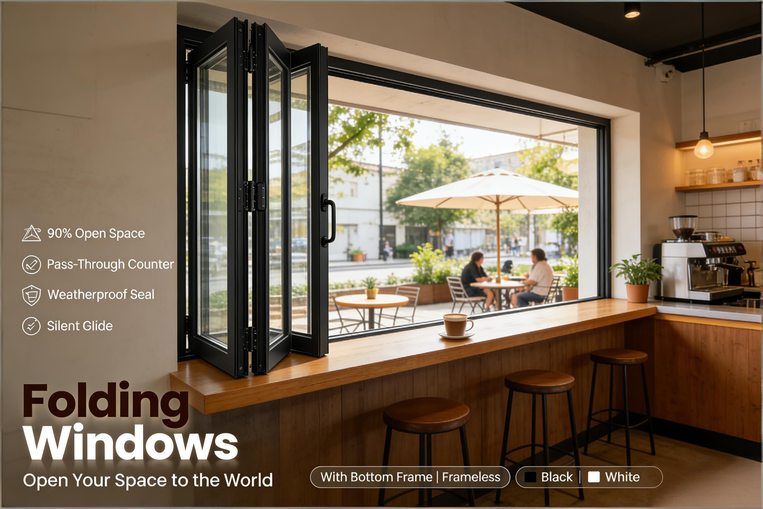 Up - Down Folding Window - Full Fold & Variable Stop Position Demo