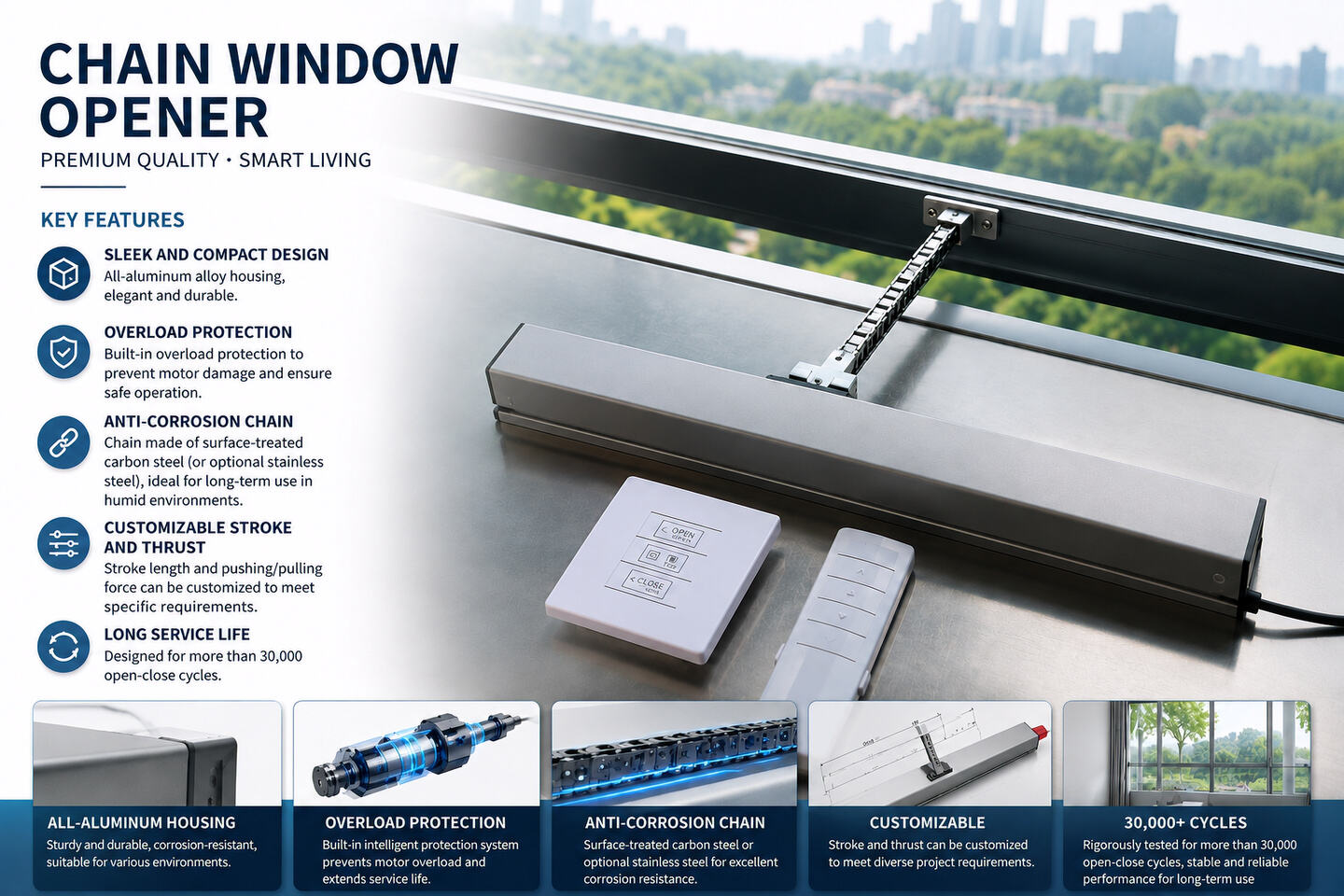 OUTUS Chain Electric Window Opener IP65 Waterproof, Remote Control for High-Rise Buildings.jpg
