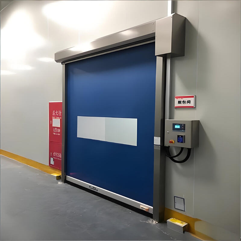 Puerta de alta velocidad de PVC con cremallera – Puerta industrial automática autorreparable y ahorradora de energía