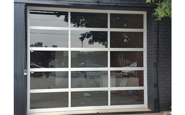 modern aluminum alloy electric glass rolling garage door for villas-5