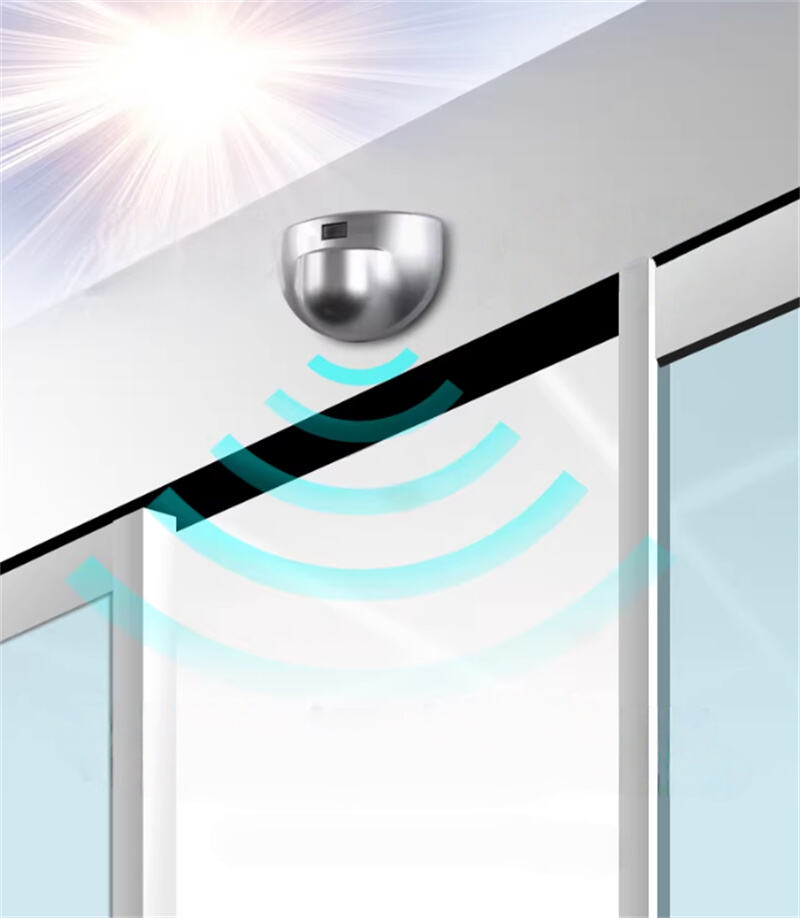 sensor de microondas de 24,125 GHz para puertas correderas automáticas | Rango de detección ajustable de 4 m × 2 m | Corriente alterna/continua de 12-24 V
