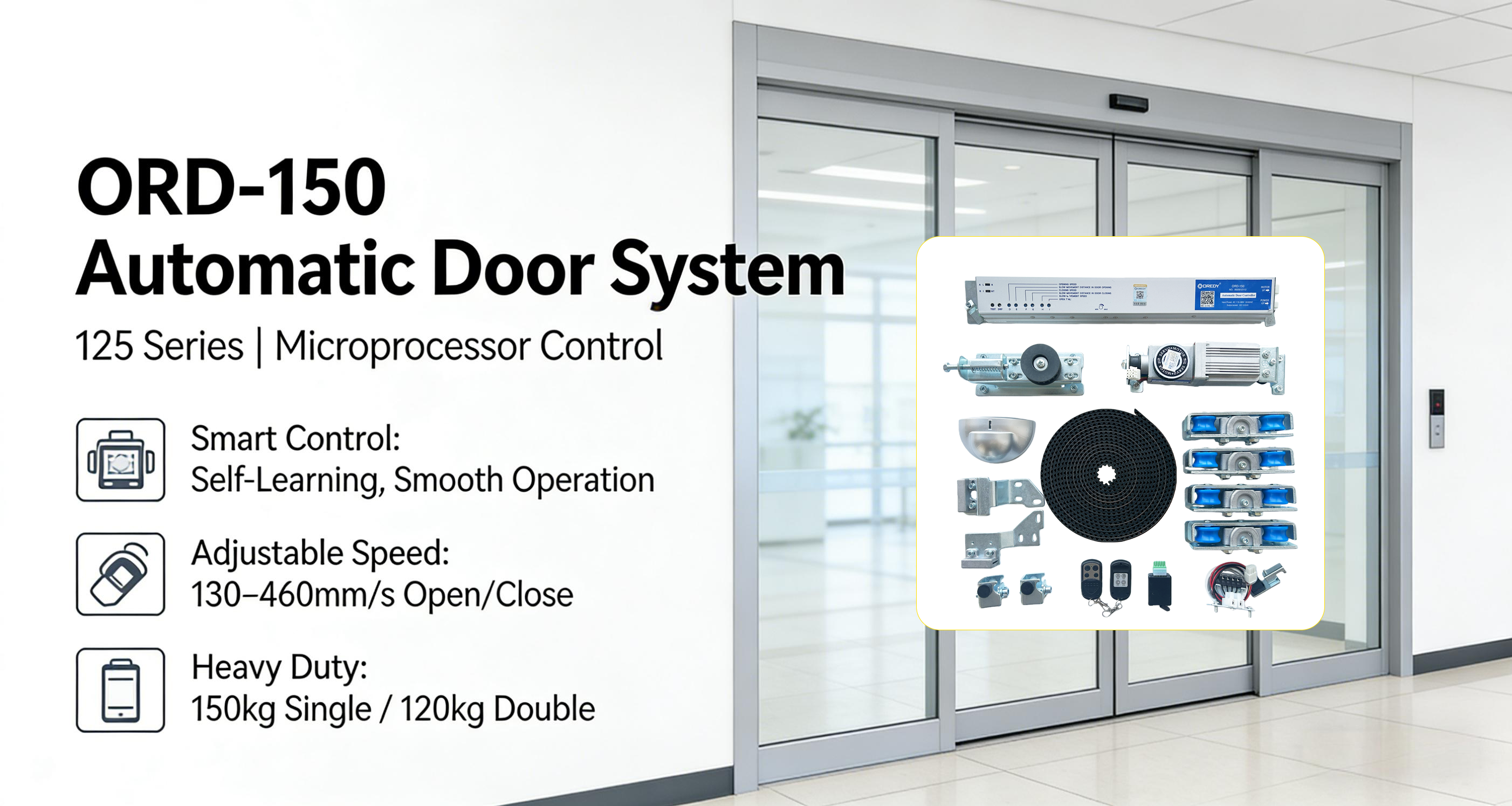 ORD150 Automatic Door Motor Controller - Full Set of Accessories Details Display