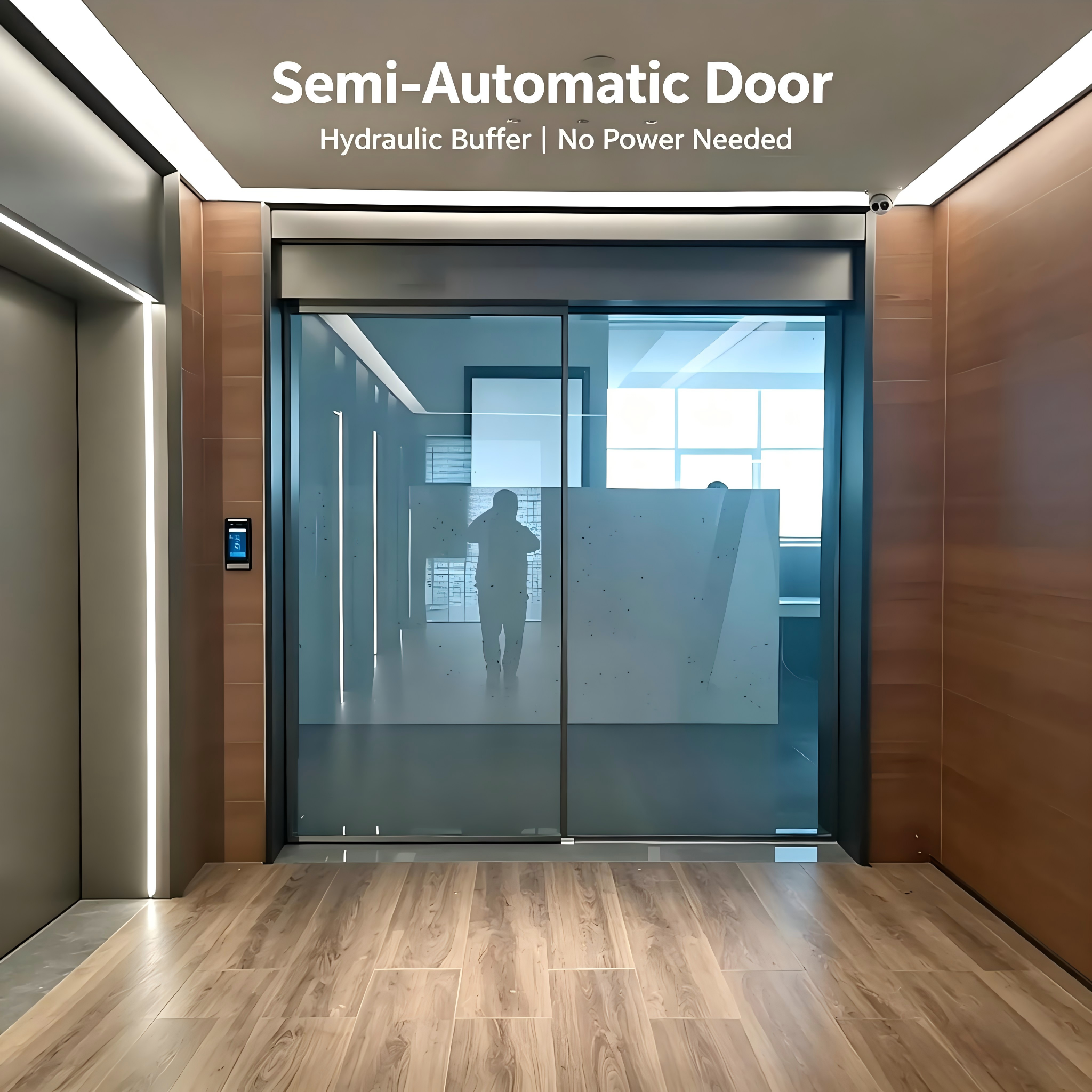 OUTUS Semi-Automatic Door Manual Push Open & Auto Close Demonstration