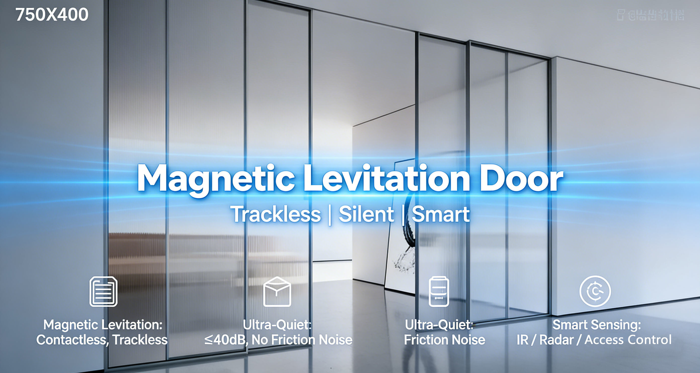 Magnetic Levitation Automatic Door Real Shot - Trackless Silent, Sensor-Activated Smooth!