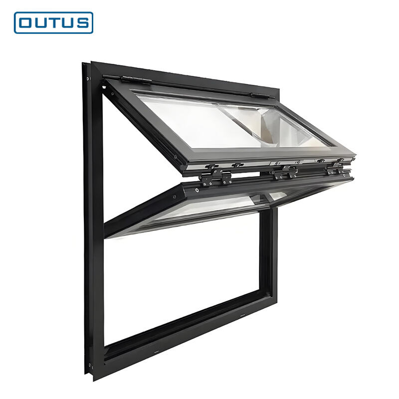 نافذة زجاجية قابلة للطي من الأعلى إلى الأسفل — نافذة متعددة الوظائف للاستخدام في المطبخ/الحمام/البار