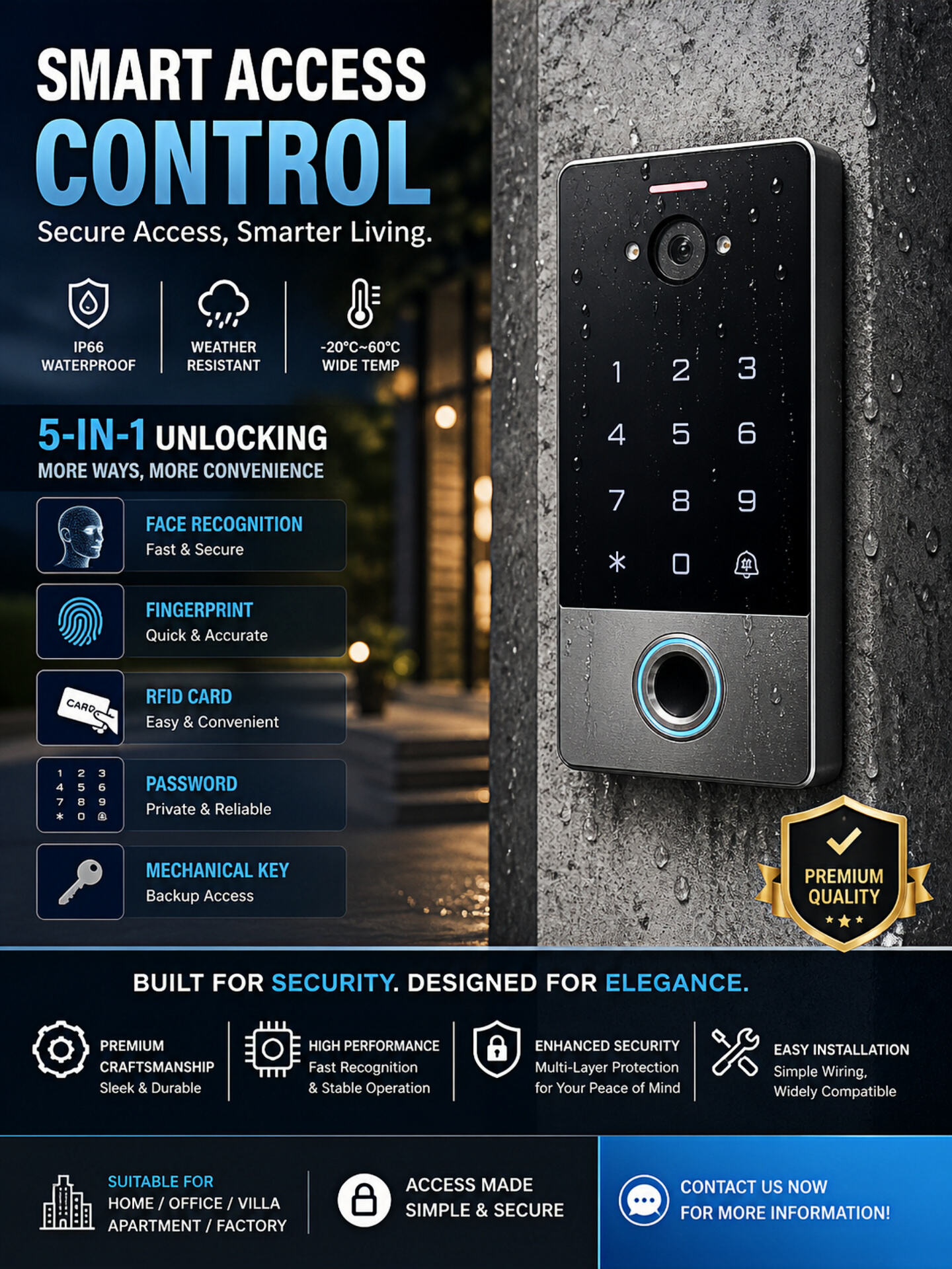 Advanced Security Terminal TripleVerification Biometric Card FingerprintFacial Recognition for Office.jpg