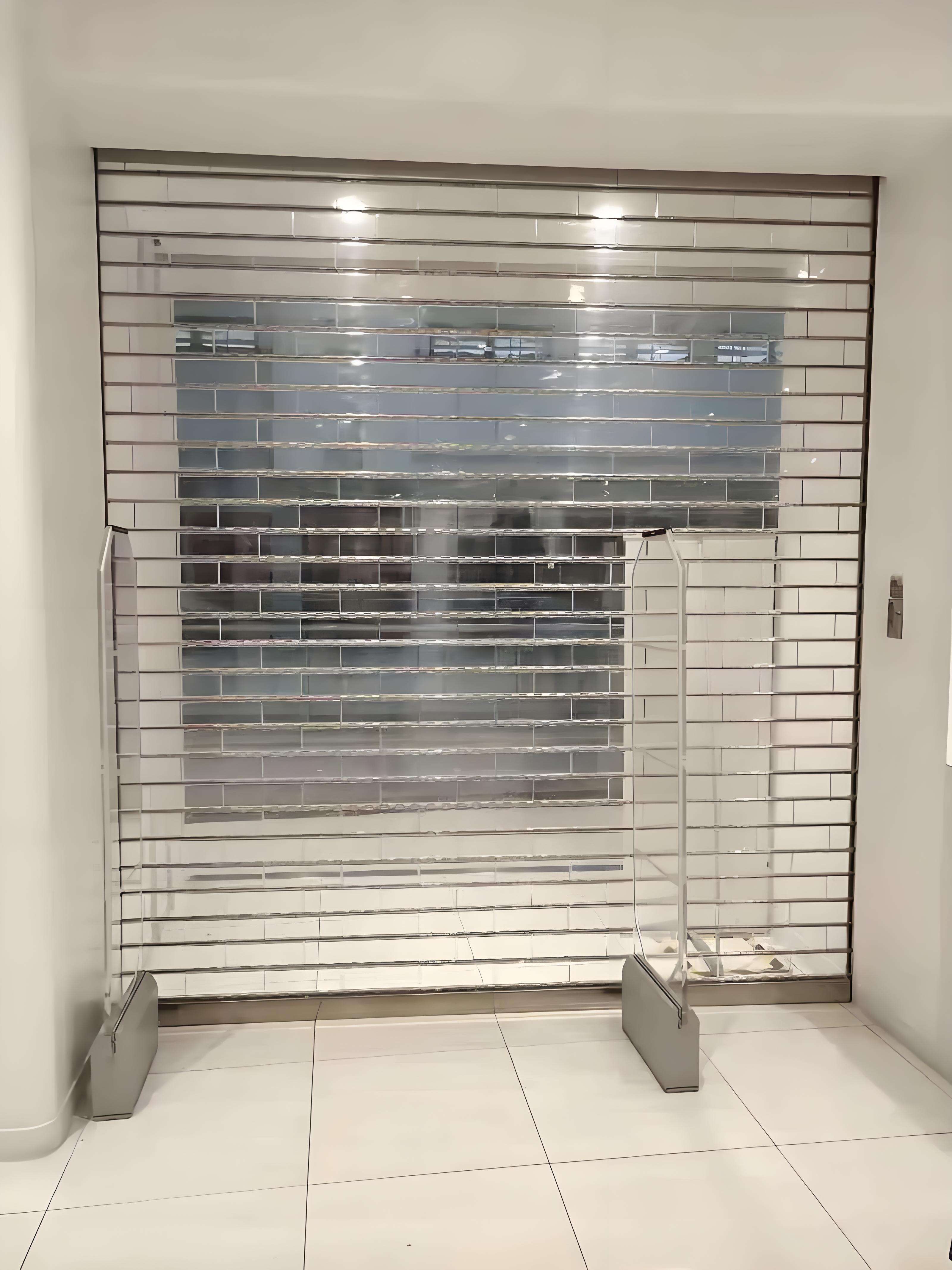 Puerta enrollable de cristal - Puerta enrollable comercial transparente