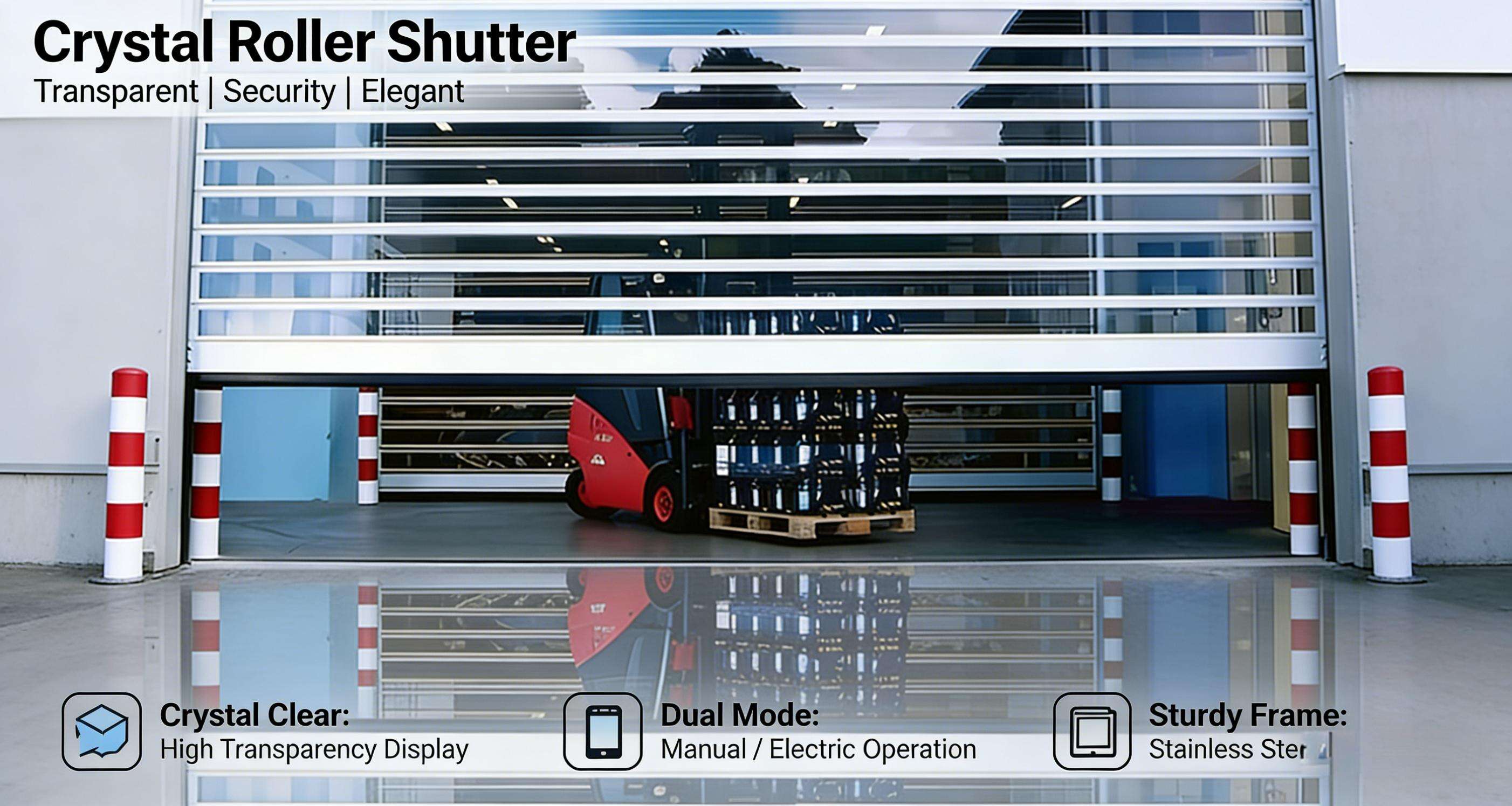 Crystal Roller Shutter Door Real Shot - Full Lifting Movement, Smooth & Stable!