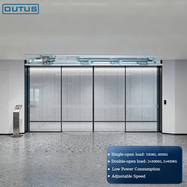 OUTUS Système de porte coulissante automatique Kit pour porte de 300 kg pour centre commercial