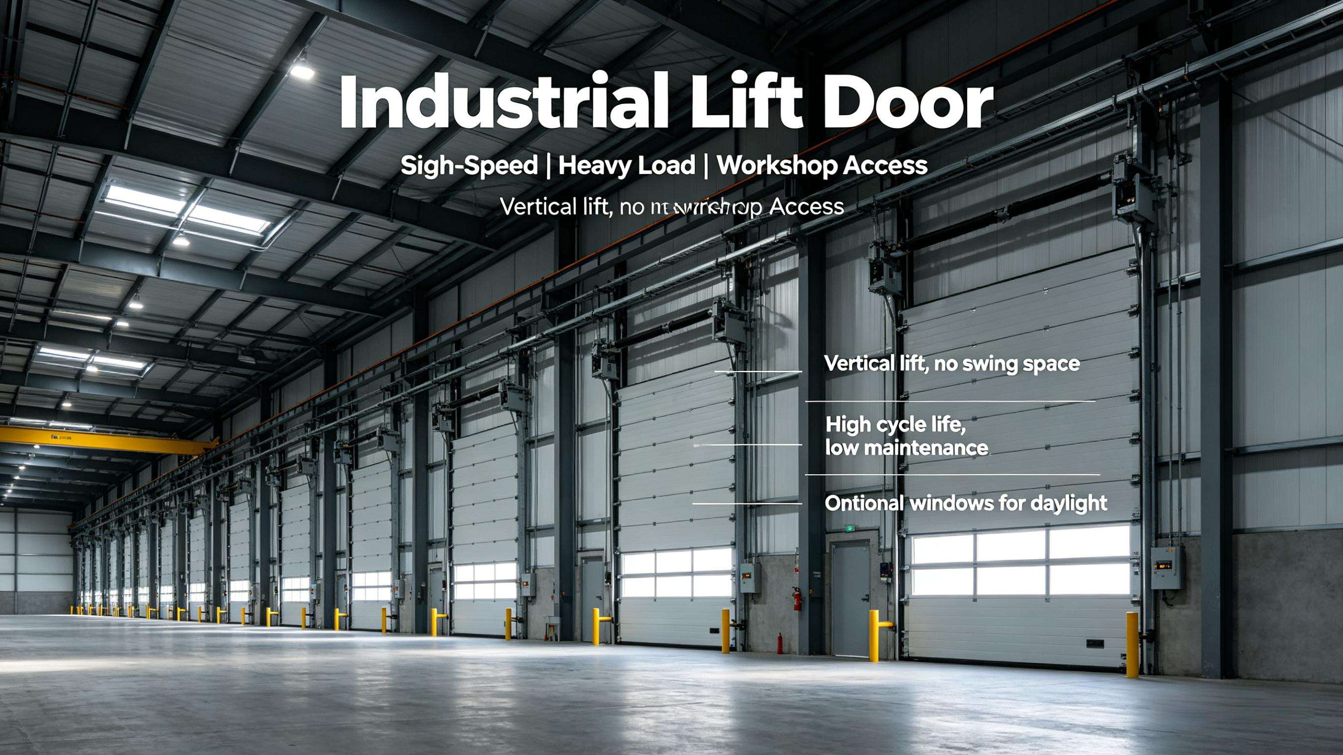 Automatic Industrial Lift Door Real Shot, Insulated & Safe For Warehouse