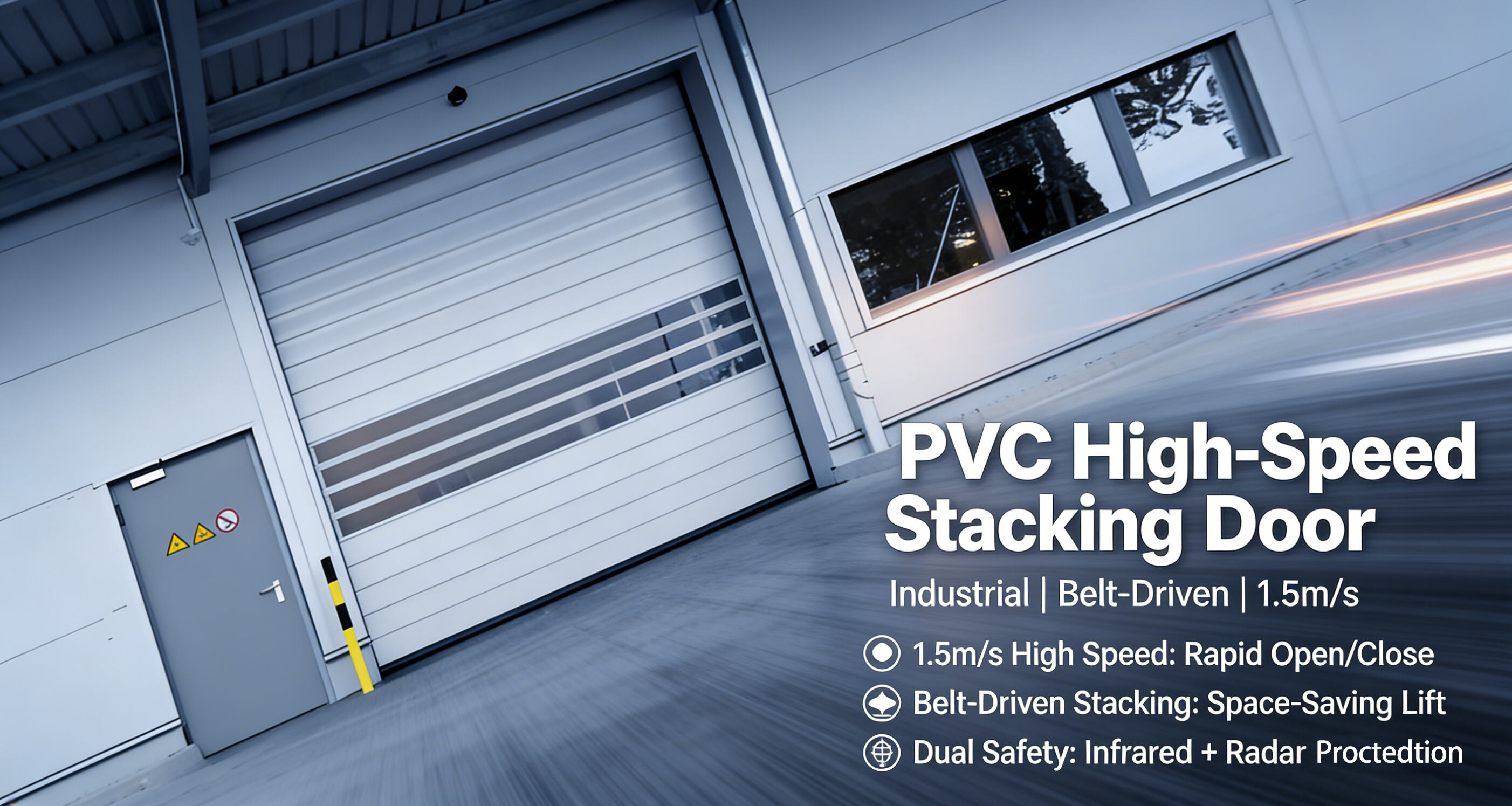 PVC High Speed Stacking Door Real Shot - Full Lifting Movement, Fast & Smooth Stacking!