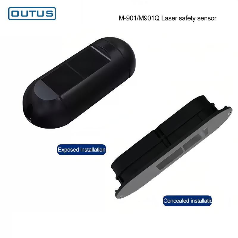 Sensor láser impermeable IP67: detector de puerta antipinchazos con alcance de detección de 10 m