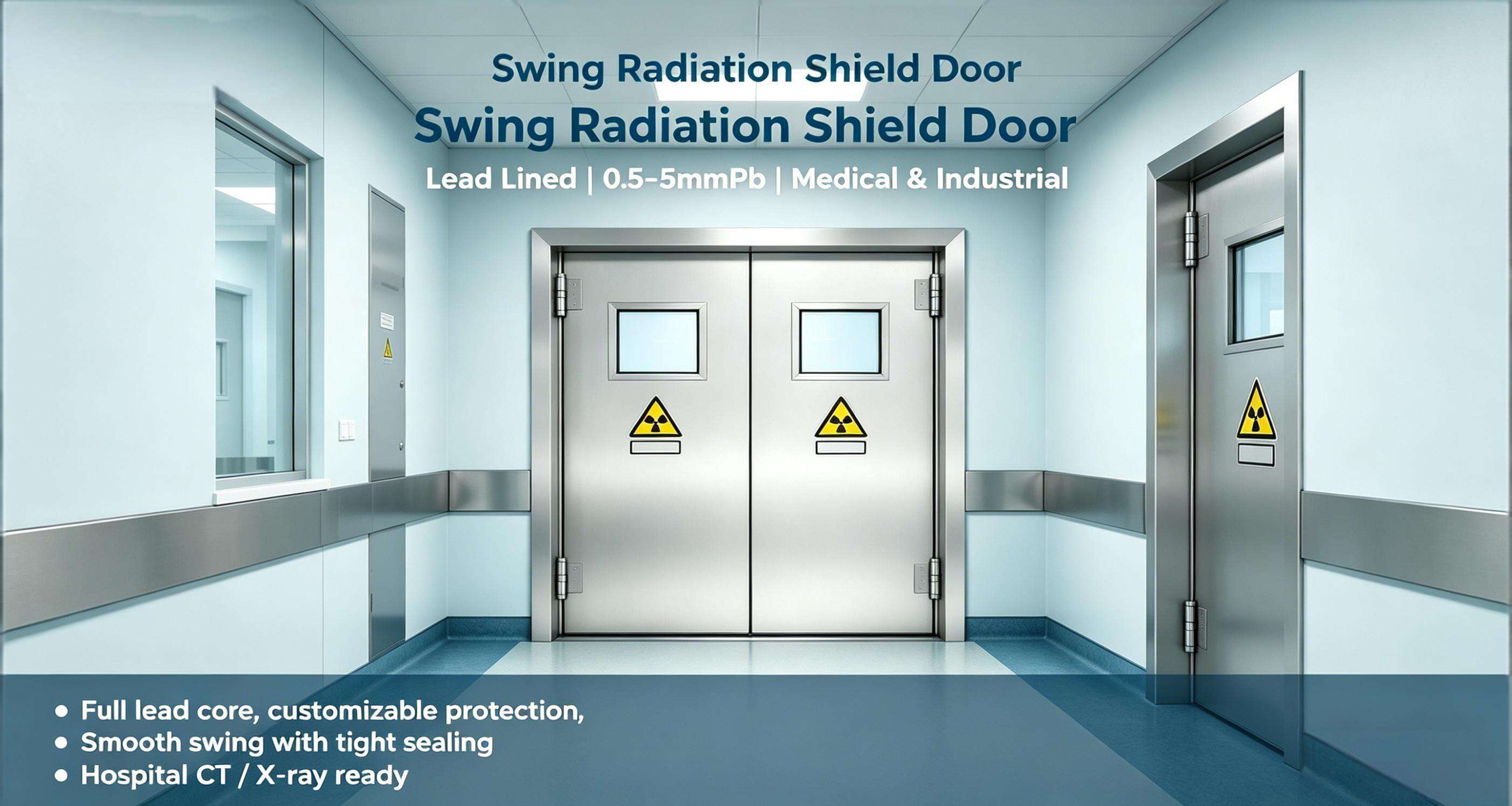 Hospital CT Room Anti-Radiation Door Real Shot, Silent Smooth Swing Open