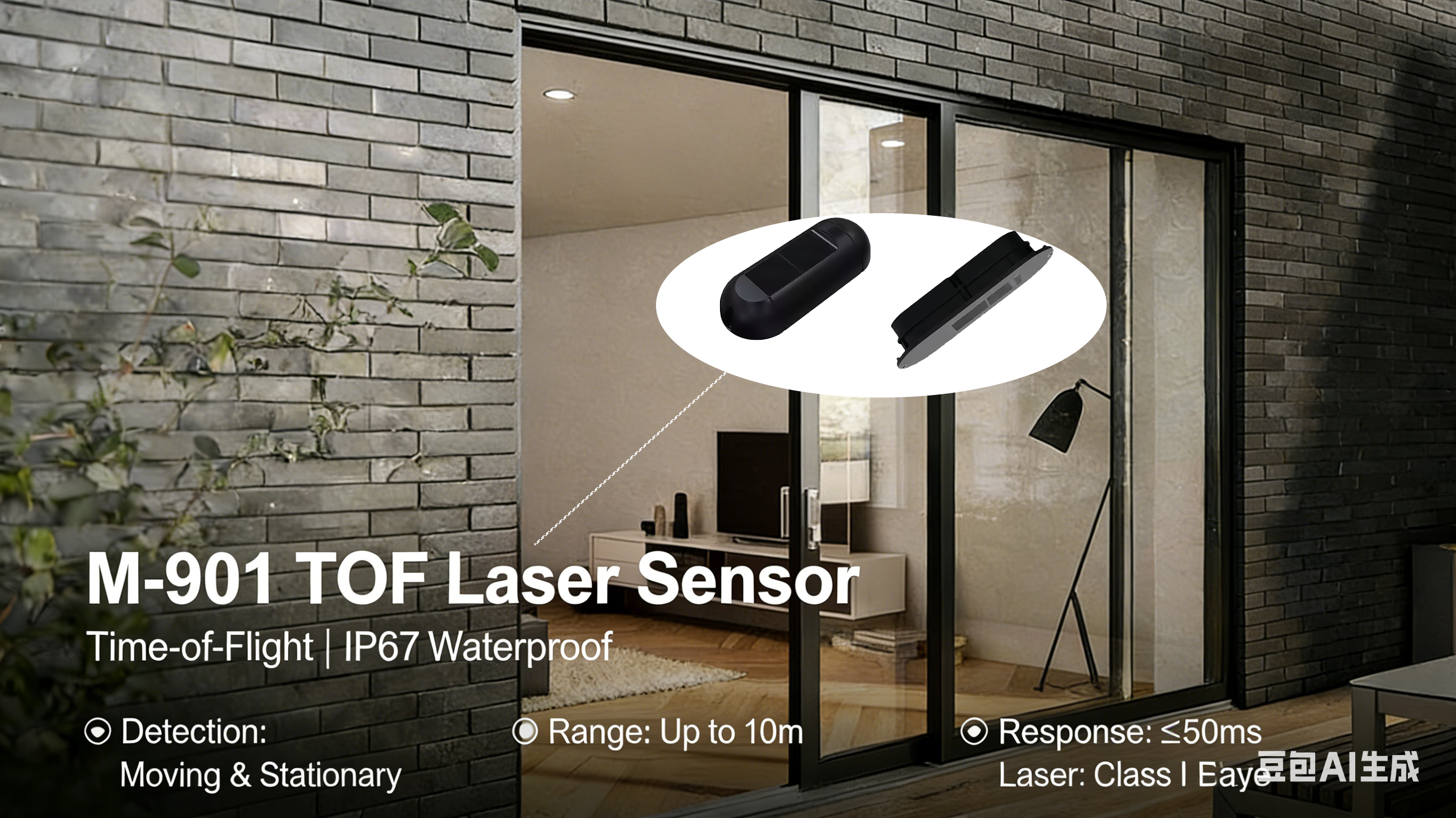 Adjustable Laser Sensor 360° Display - Compact Body with Complete Functions