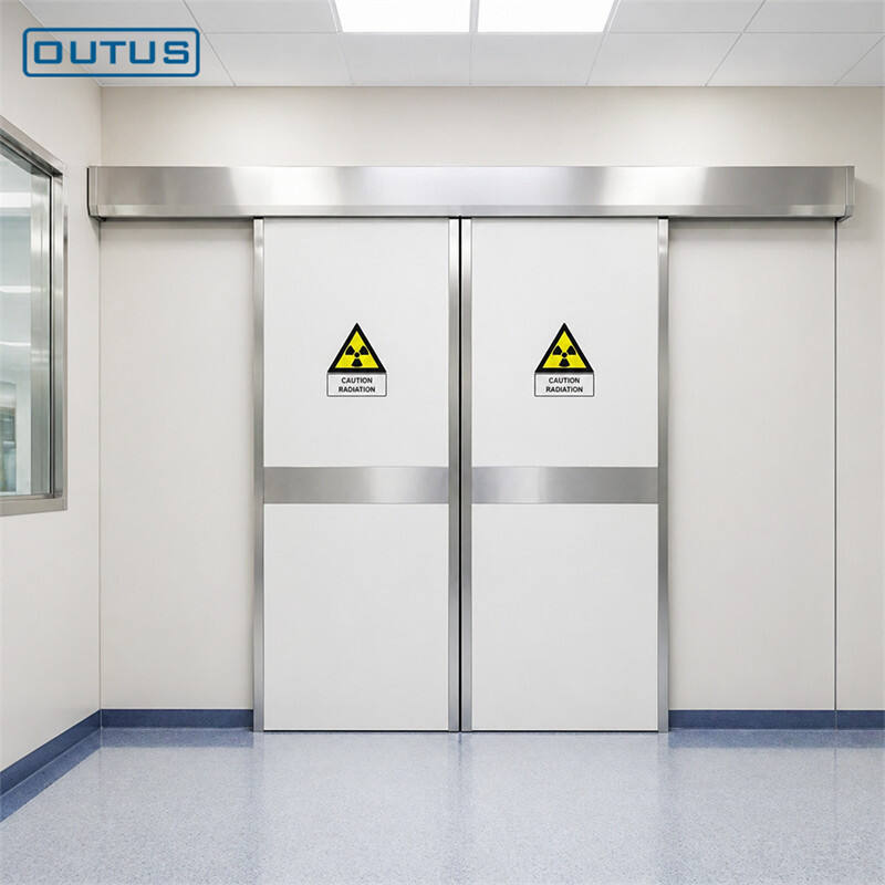 OUTUS Medical Double Leaf Anti-Radiation Sliding Door, Pure Lead Sheet Shielding
